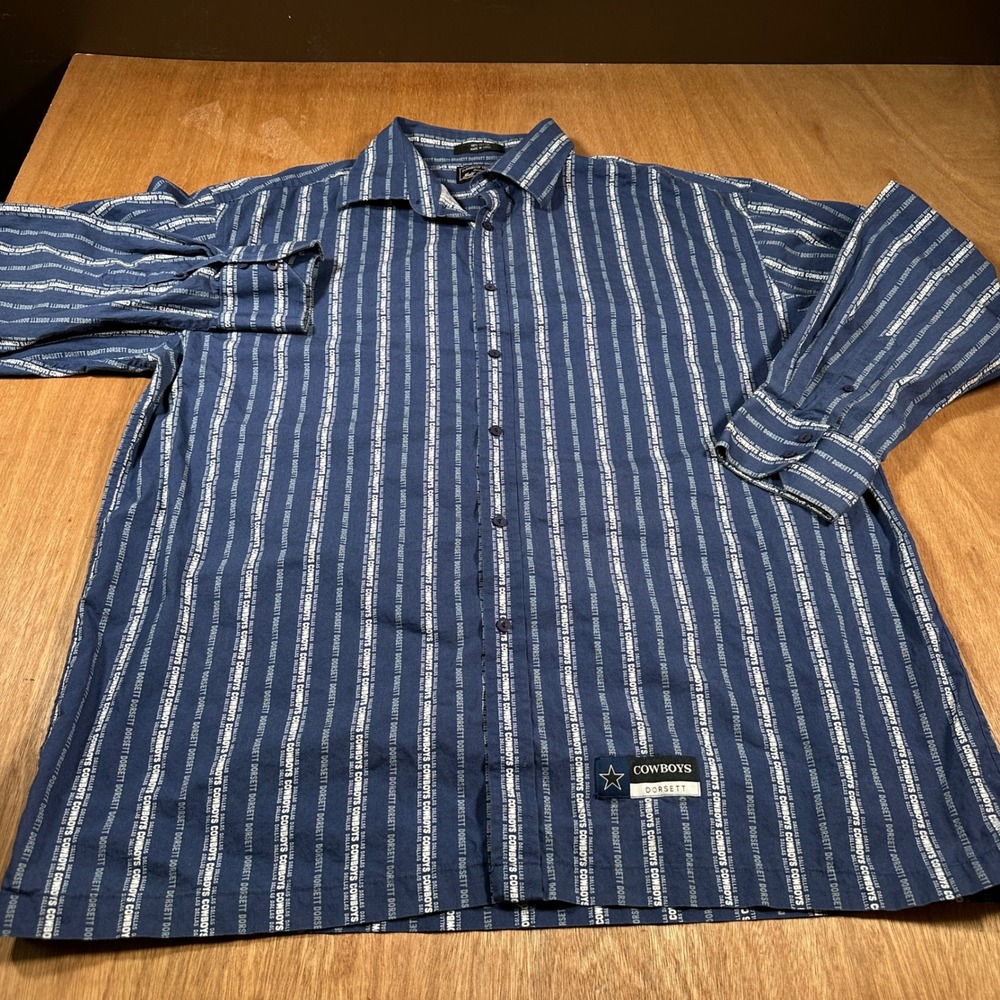 Jeff Hamilton Dallas Cowboys Mens XXL Blue Tony Dorsett All Over Print Shirt NFL
